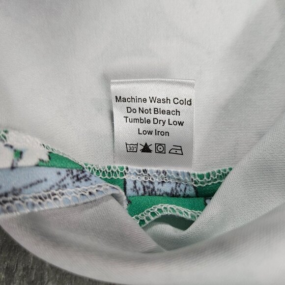 Tuckernuck Top Womens Small Green Floral Botanical Rose Preppy Blouse - Picture 4 of 8